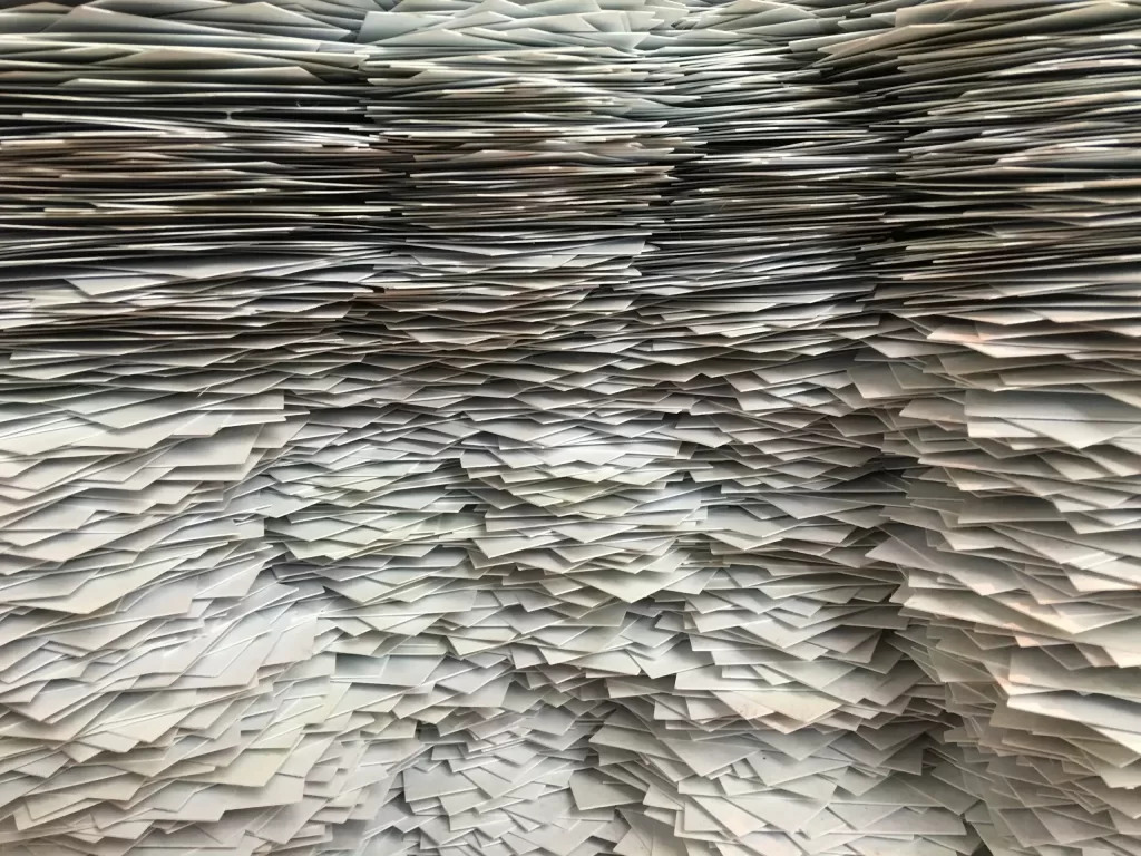 Large pile of loose papers