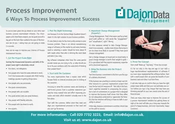 6 Ways To Process Improvement Success